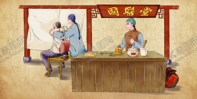 编号：29960009200948446700【酷图网】源文件下载-中医人物传统合成海报素材