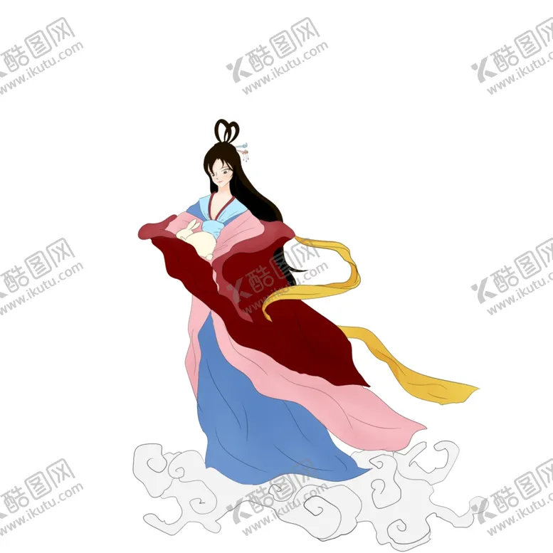 编号：43046202201931506316【酷图网】源文件下载-手绘卡通嫦娥
