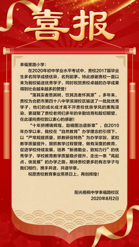 金融银行业绩表彰喜报贺报喜庆