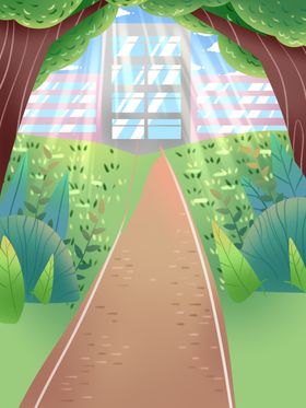 夏日清新公园道路背景