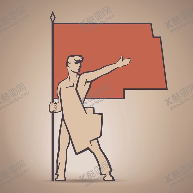 编号：91619410141152076616【酷图网】源文件下载-拿旗子的人伸手请手势背景卡通素