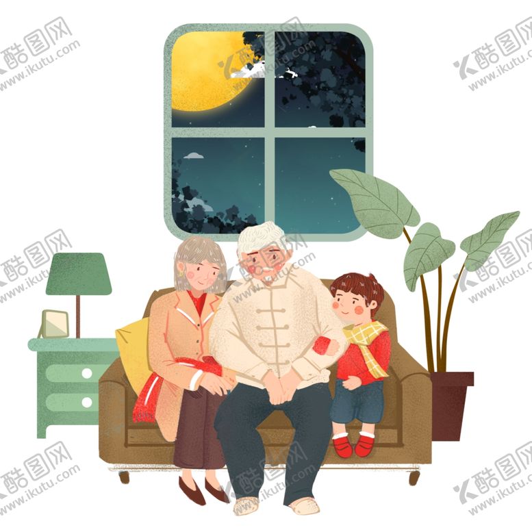 编号：18924605151913044289【酷图网】源文件下载-中秋节团圆赏月场景