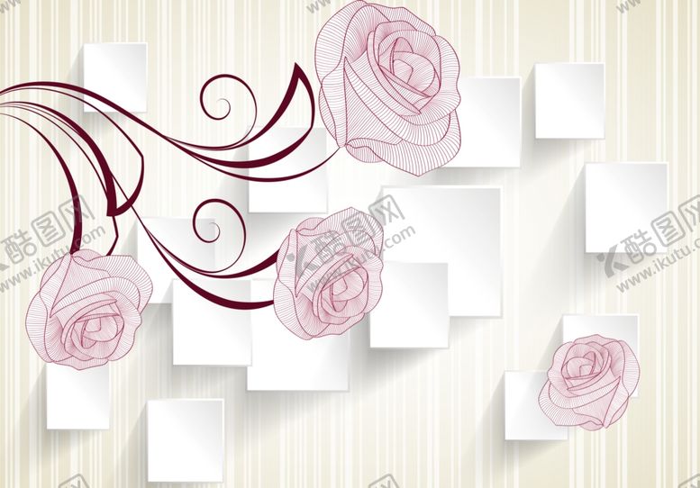 编号：54048209200821394680【酷图网】源文件下载-简约花朵立体墙