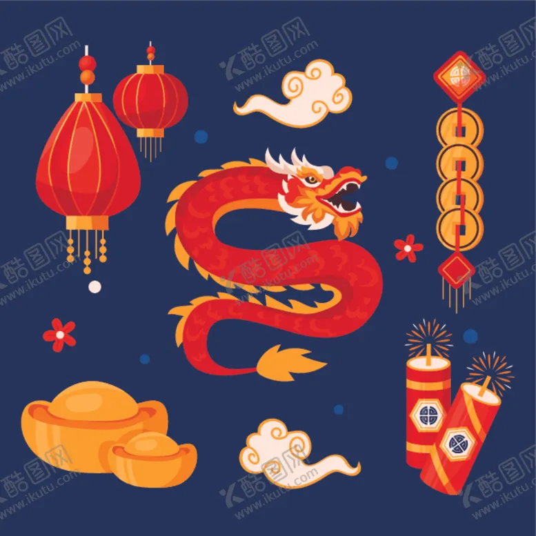 编号：65557112100727553727【酷图网】源文件下载-中国新年图案传统元素
