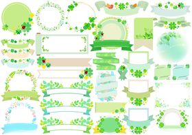 清新绿色系边框装饰素材