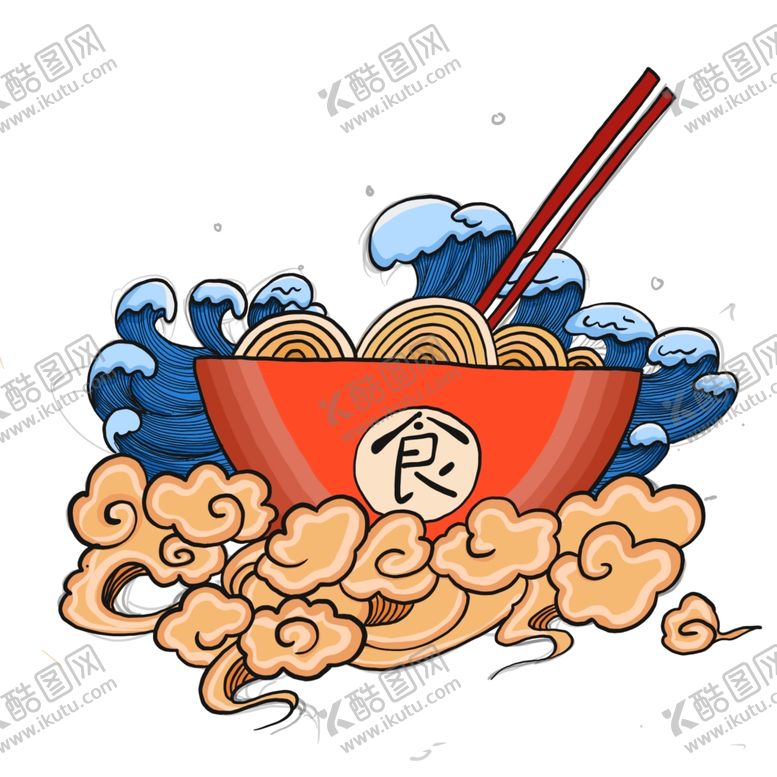 编号：79590611010703443868【酷图网】源文件下载-手绘国潮美食