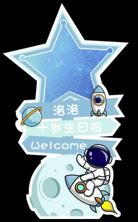 编号：41829509250045229831【酷图网】源文件下载-太空宇航员主题宝宝宴生日宴