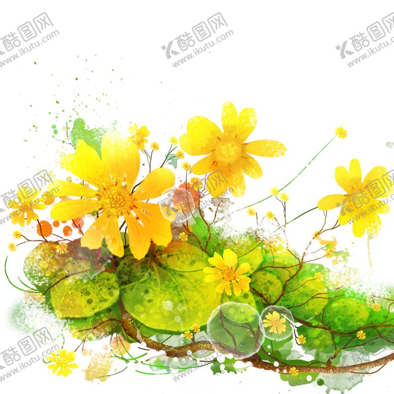 编号：71409312111516372154【酷图网】源文件下载-唯美黄色花卉植物挂画装饰画