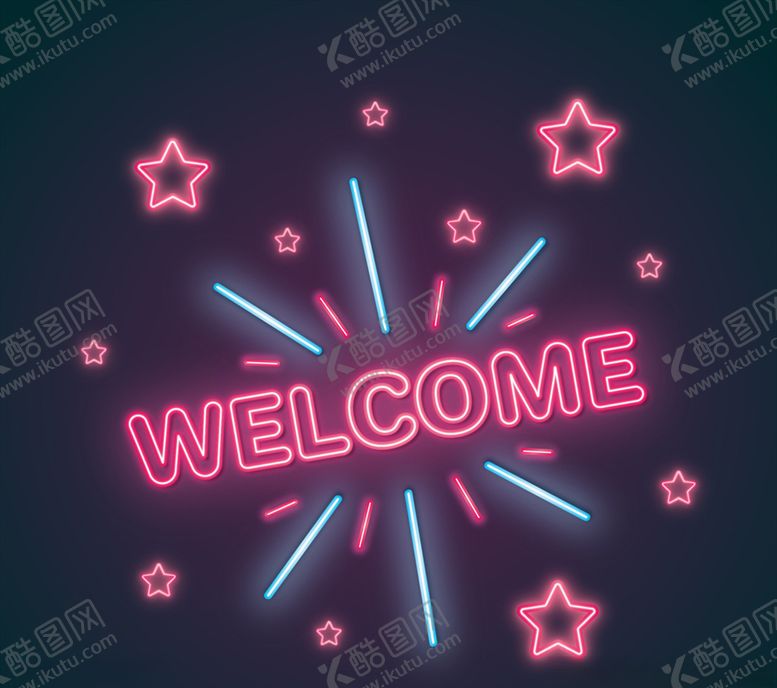 编号：73333710290254047796【酷图网】源文件下载-彩色欢迎霓虹灯设计