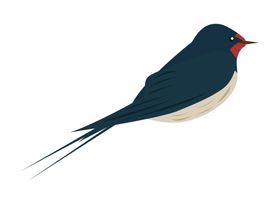 免扣燕子素材图片创意合成手绘飞鸟飞翔