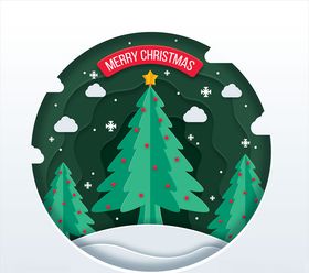 绿色圣诞树设计矢量素材