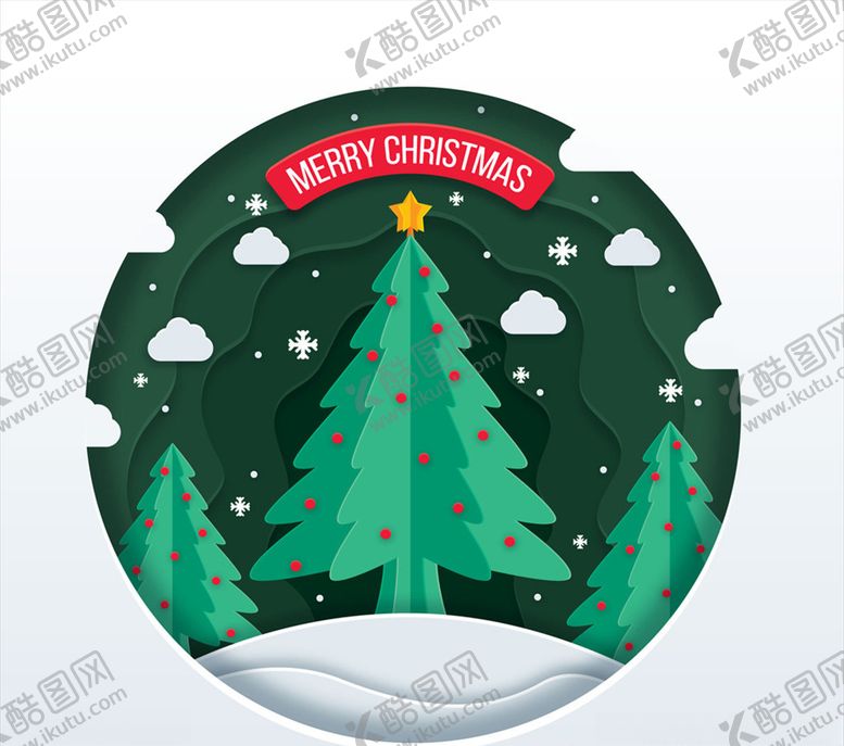 编号：18499210310447235826【酷图网】源文件下载-绿色圣诞树设计矢量素材
