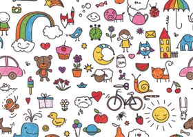 卡通儿童背景插图矢量