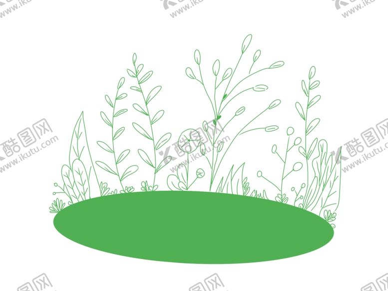 编号：16767207081244376083【酷图网】源文件下载-绿色线条植物插画