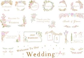 婚礼装饰矢量元素集合