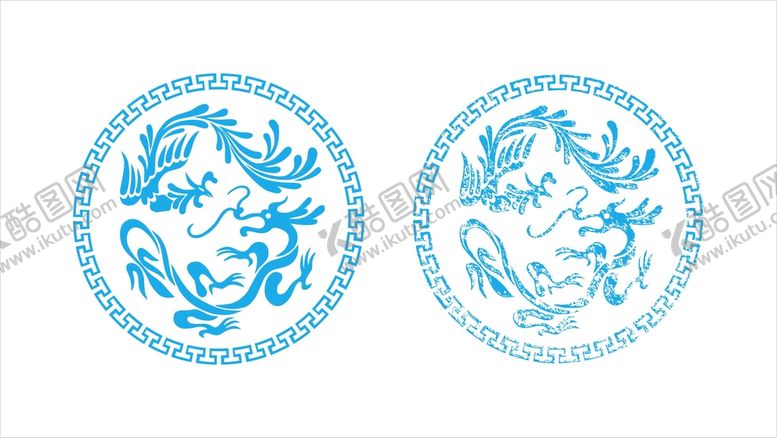 编号：43967812060523449853【酷图网】源文件下载-传统纹饰龙凤团纹