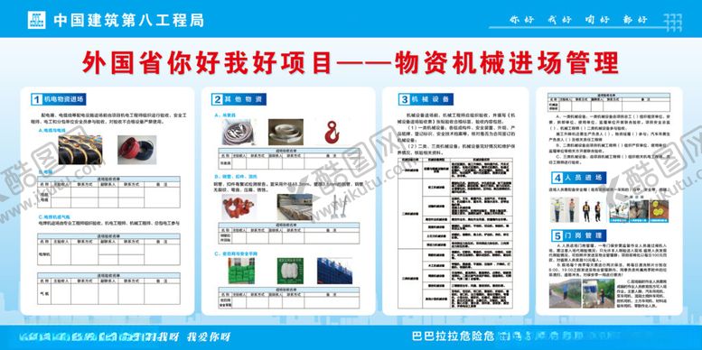 编号：41360702271854039984【酷图网】源文件下载-物资机械进场管理
