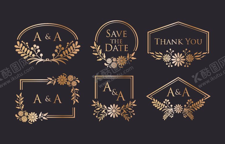 编号：61580611021944179277【酷图网】源文件下载-金色花卉装饰图案设计