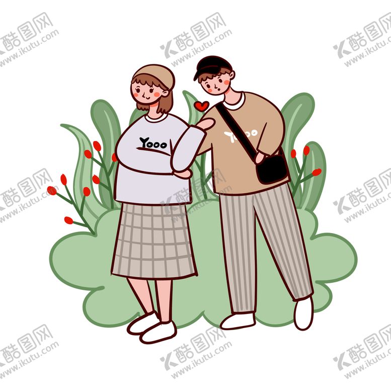 编号：83159710100746129627【酷图网】源文件下载-情侣春游插画
