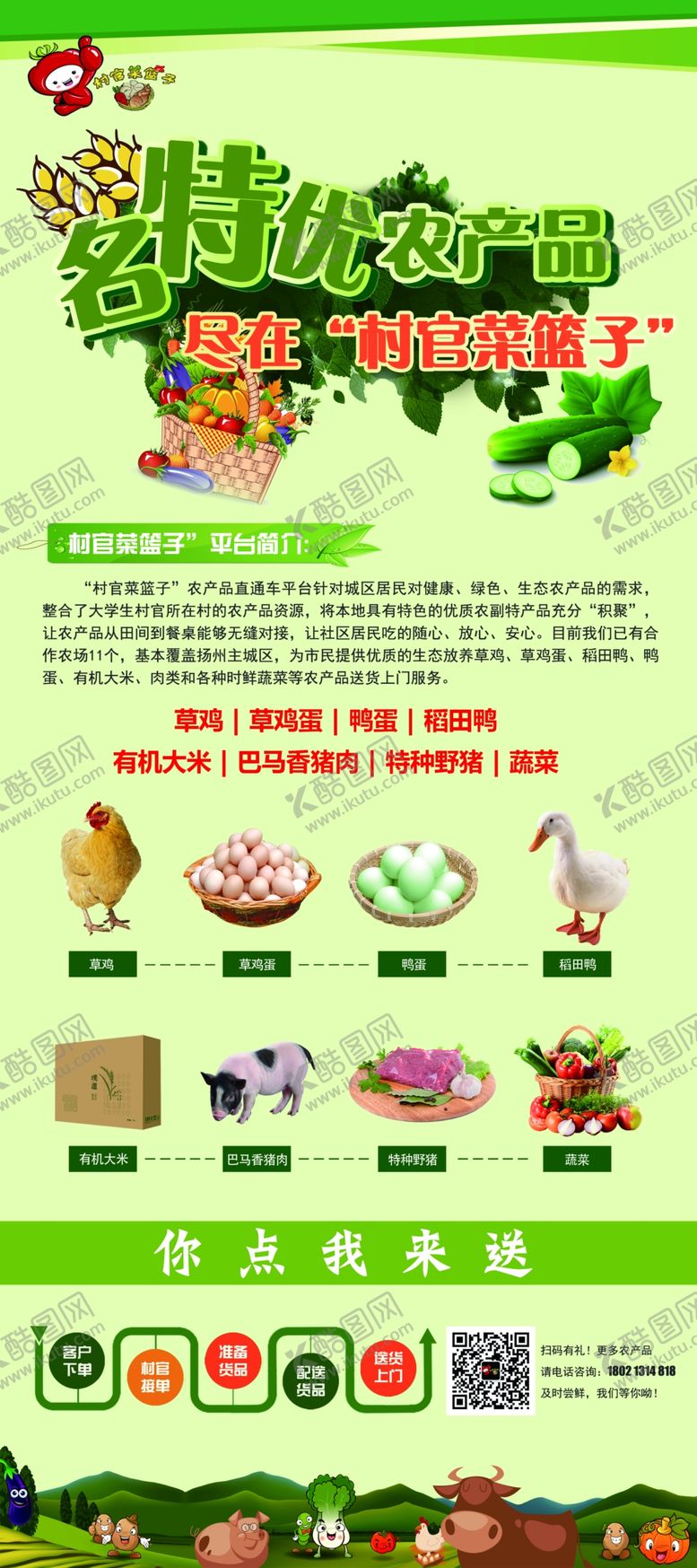 编号：90453807051521157134【酷图网】源文件下载-菜篮子招商展架设计