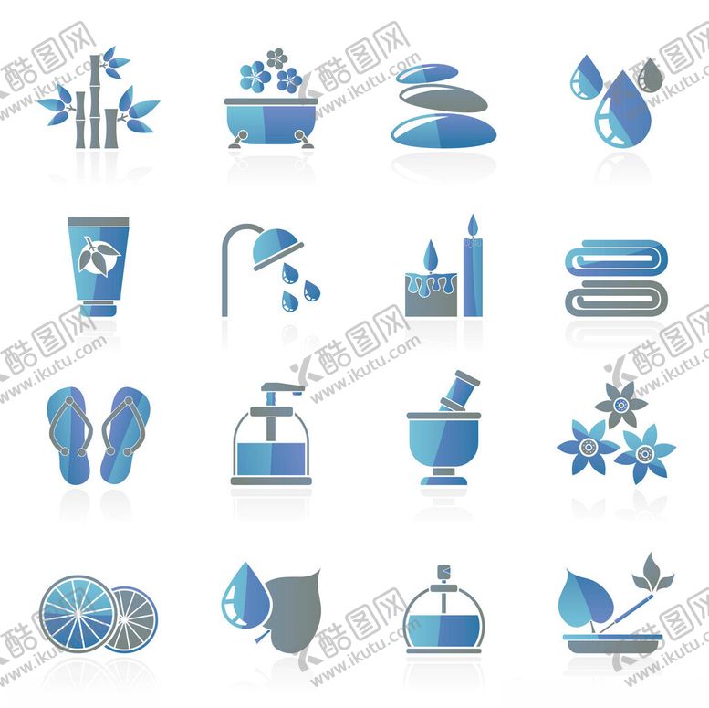 编号：51244504021852416236【酷图网】源文件下载-水疗相关图标集合
