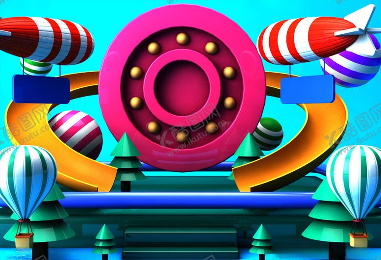 编号：11975509130615576329【酷图网】源文件下载-C4D立体展示场景元素