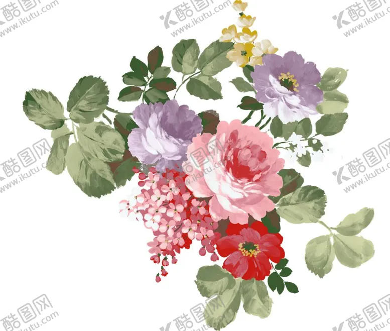 编号：80537909290434157389【酷图网】源文件下载-  数码印花水彩花