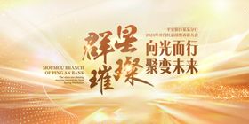 企业金色光影效果主视觉展板