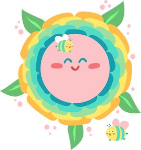 花朵标签免抠图题栏环留言框png边框