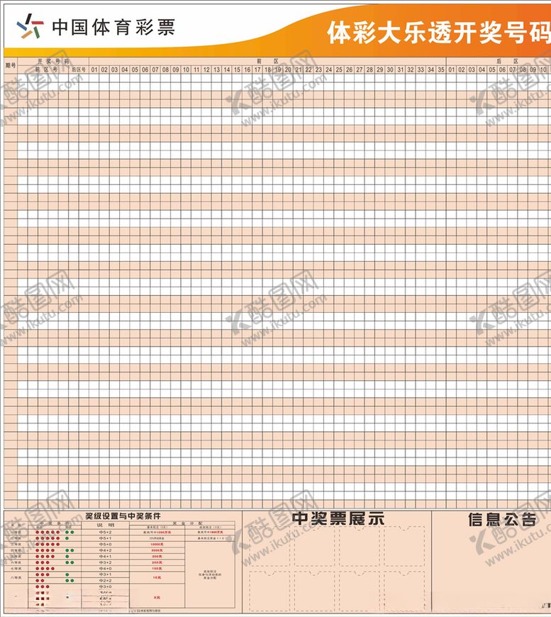 编号：72499405042116275401【酷图网】源文件下载-大乐透开奖号码表
