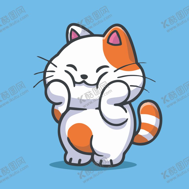 编号：43154602021431225322【酷图网】源文件下载-可爱招财猫咪矢量卡通插画