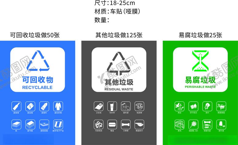 编号：95541002231017347042【酷图网】源文件下载-可回收物其他垃圾易腐垃圾
