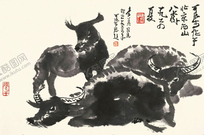 编号：87508610120417291116【酷图网】源文件下载-李可染国画牛