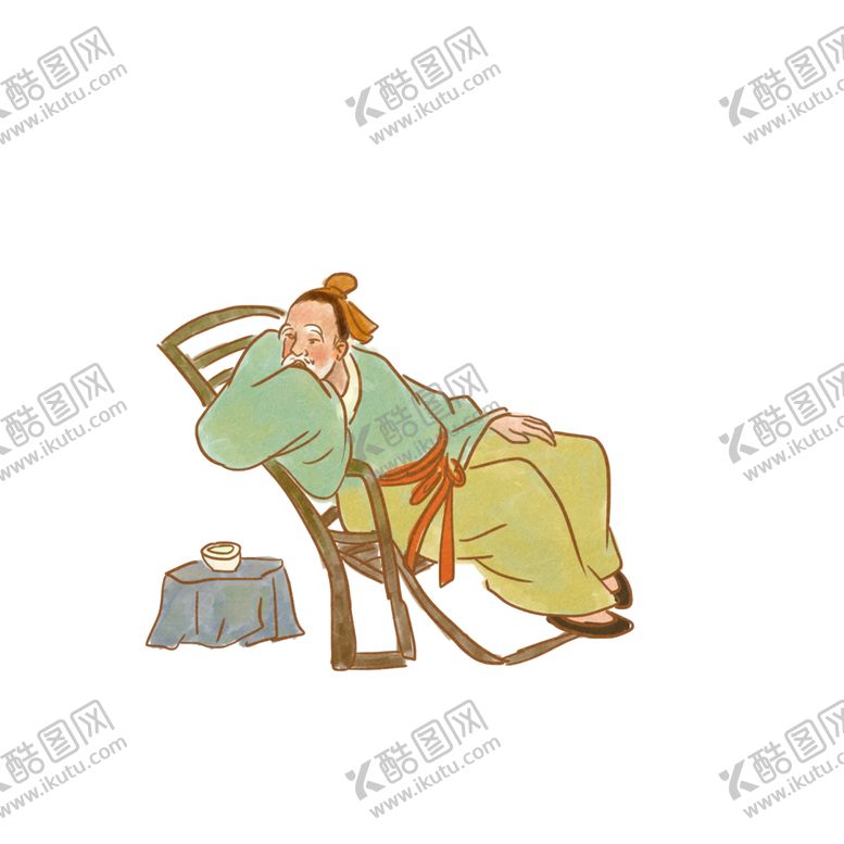 编号：81351102040432405848【酷图网】源文件下载-手绘中医咳嗽掩面的人物