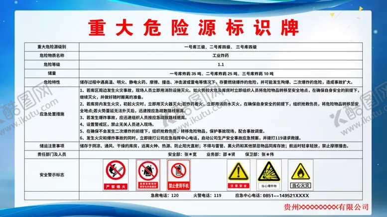 编号：50320405020328329962【酷图网】源文件下载-重大危险源标识牌