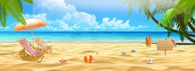 夏季海滩旅行海报banner