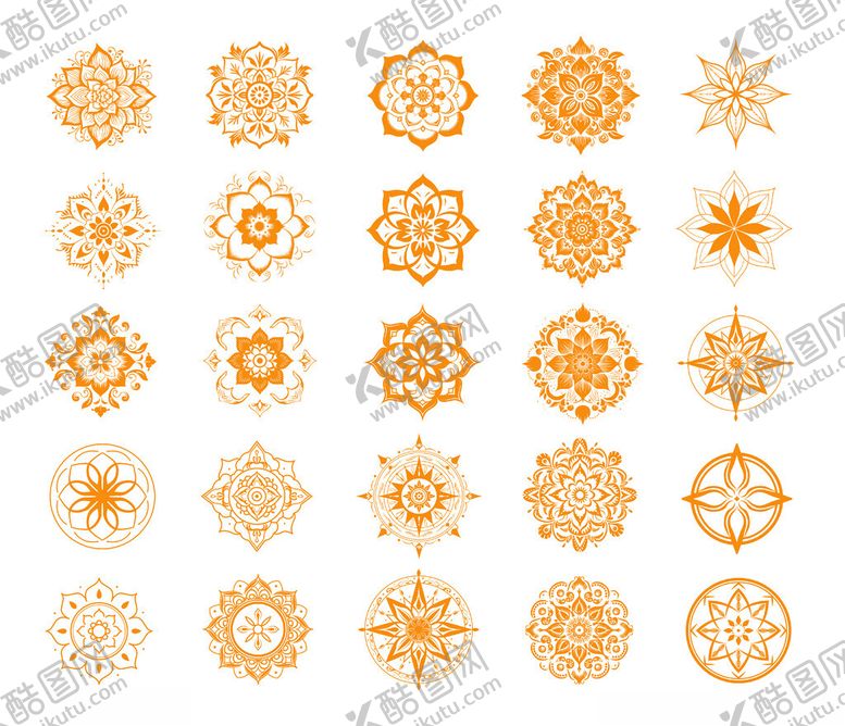 编号：54278404041403174956【酷图网】源文件下载-金色圆形花纹