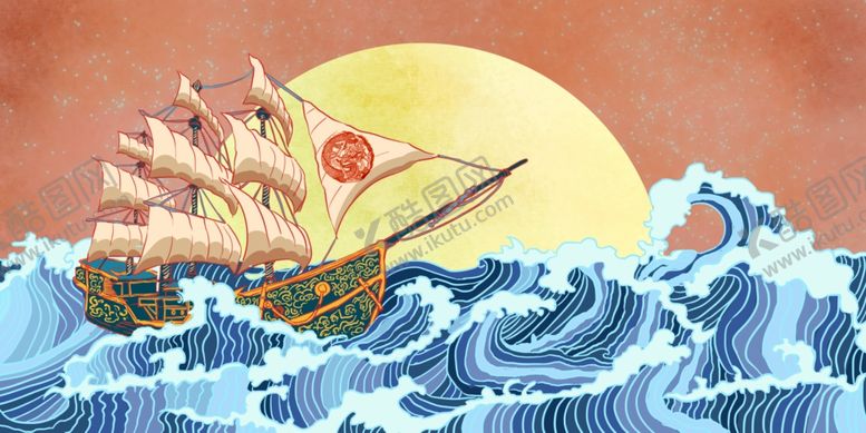 编号：90319506280147496581【酷图网】源文件下载-航海国风古风背景海报素材