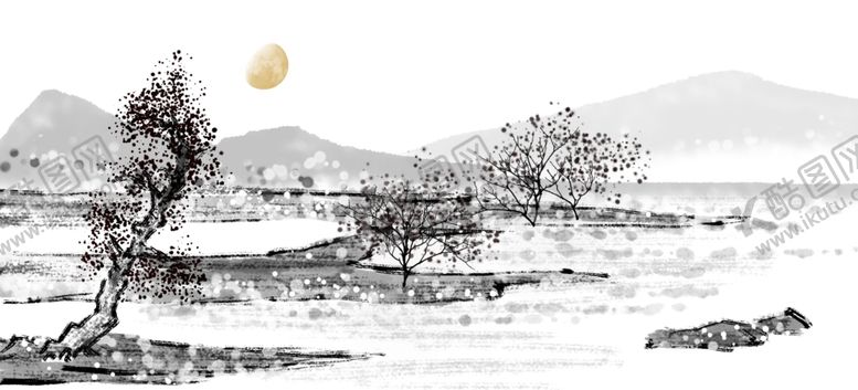 编号：92829710080733007289【酷图网】源文件下载-中国风新中式山水画