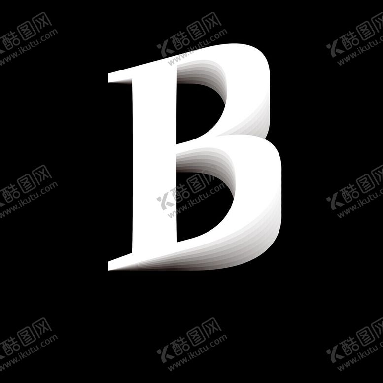 编号：77913902181615179148【酷图网】源文件下载-白色翻页字母b