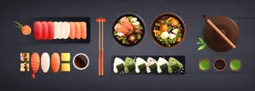 寿司日本美食生鱼片料理海报