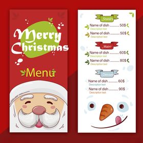 圣诞主题菜单设计