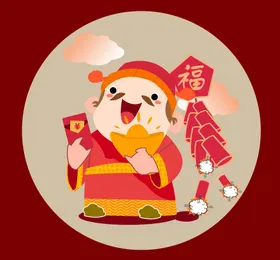 卡通虎素材红包年大吉2022年年画