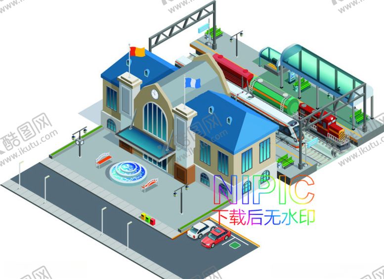 编号：68202703250921447790【酷图网】源文件下载-2.5d建筑eps背景