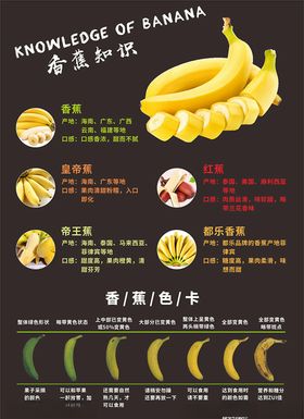 香蕉知识香蕉色卡超市提示牌