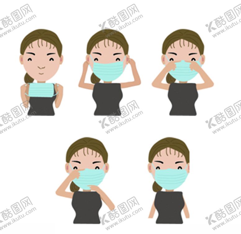 编号：10065507130422316682【酷图网】源文件下载-口罩佩戴图解