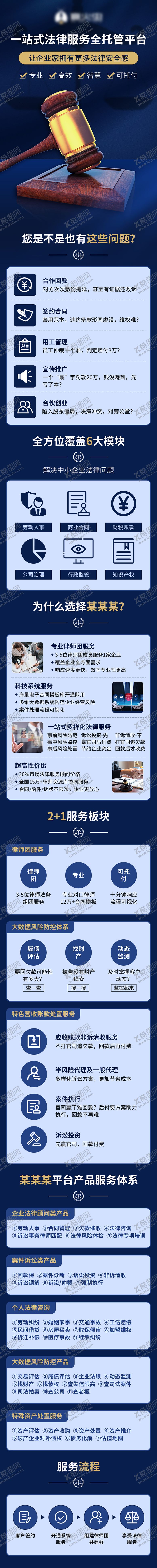 编号：41050209200502129513【酷图网】源文件下载-律所服务平台H5落地页长图