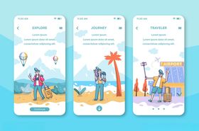 海滩度假应用界面展示