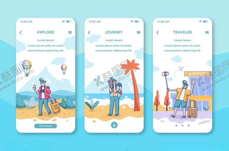 编号：25222704060037013618【酷图网】源文件下载-海滩度假应用界面展示