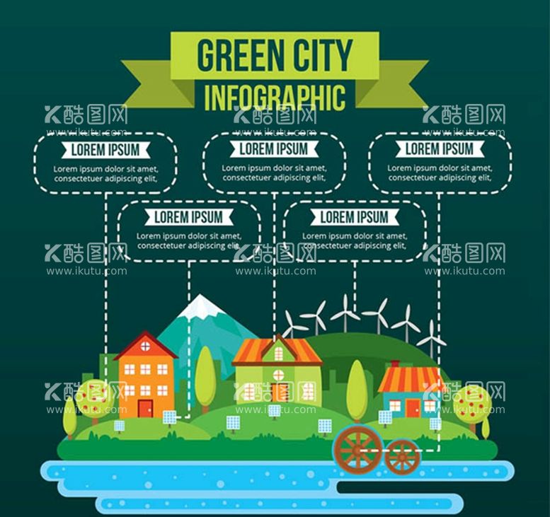 编号：53725701290524389372【酷图网】源文件下载-绿色城市信息图